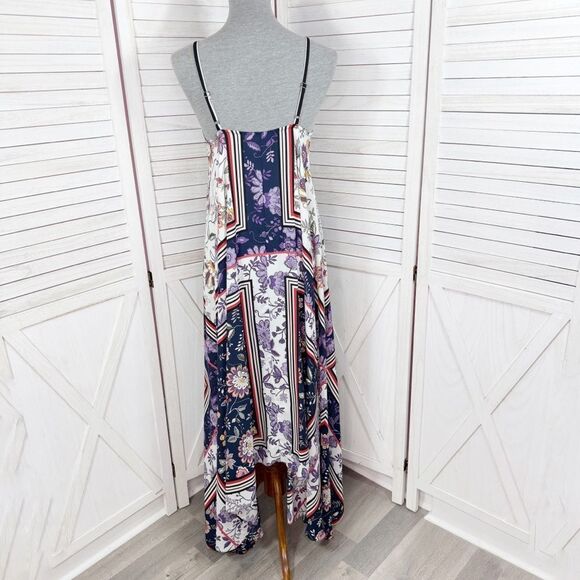 Nanette Lepore Floral Print Boho Sleeveless Maxi Slip Dress Blue Multi 4 - Picture 6 of 16